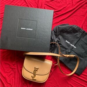 Saint Laurent Tan Leather Crossbody Bag Kaia